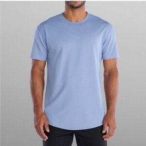 BYLT Drop Cut Lux Short Sleeve Crew Neck Shirt in Atlantic Blue Size XL